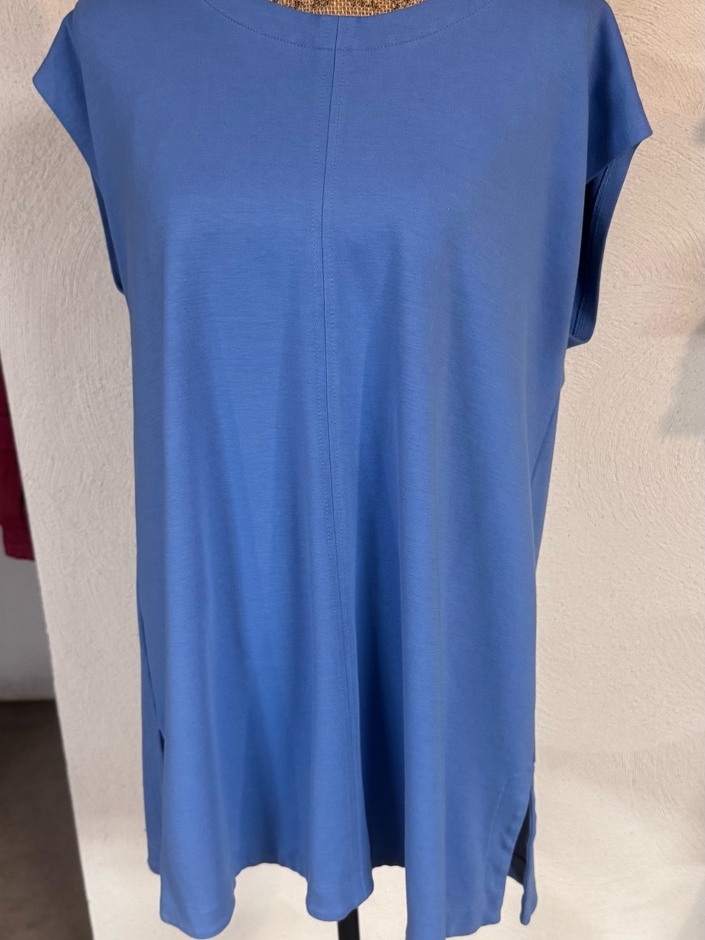 J. Jill Periwinkle Cap-Sleeve Tunic with Center Seam